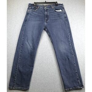 Levi's 505 Jeans Mens Regular Fit Dark Stonewash Blue Denim 36x28 (Tag 38x30)